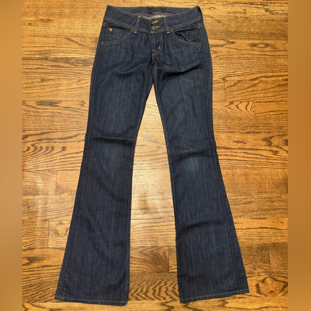 Hudson Dark Blue High Rise Flare Jeans, size 25